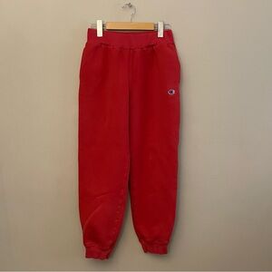 Champion Kids Bold Red Classic Jogger Cotton Cuffed Sweatpants - Size Large GUC